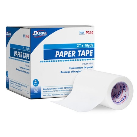 Dukal Paper Tape, 3 in. x 10 Yards, 4PK 6113